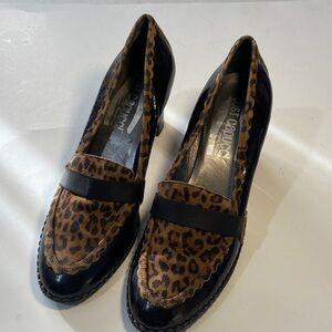 Just Capucci Leather Animal Print Heels Made in Italy
